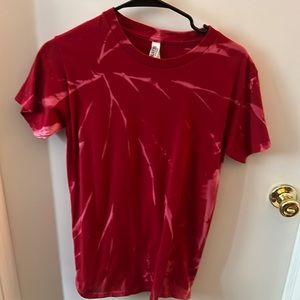 Red bleach tie dye shirt